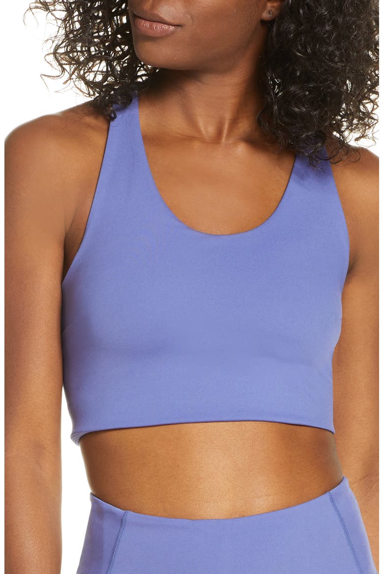 Studio Lite Longline Bra, Main, color, BLUE MARLIN