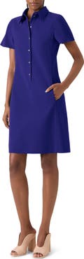 Akris Cotton & Silk Blend Double Face Polo Dress