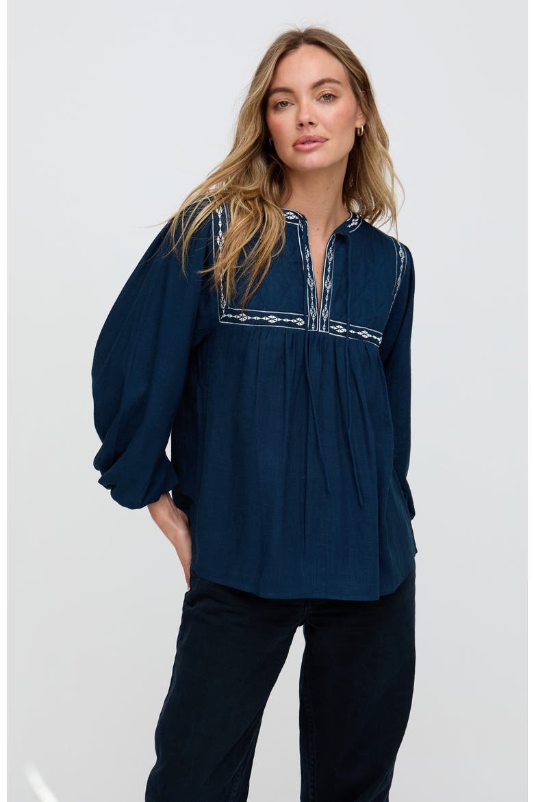Baez Billowy Sleeve Blouse, Main, color, Blue