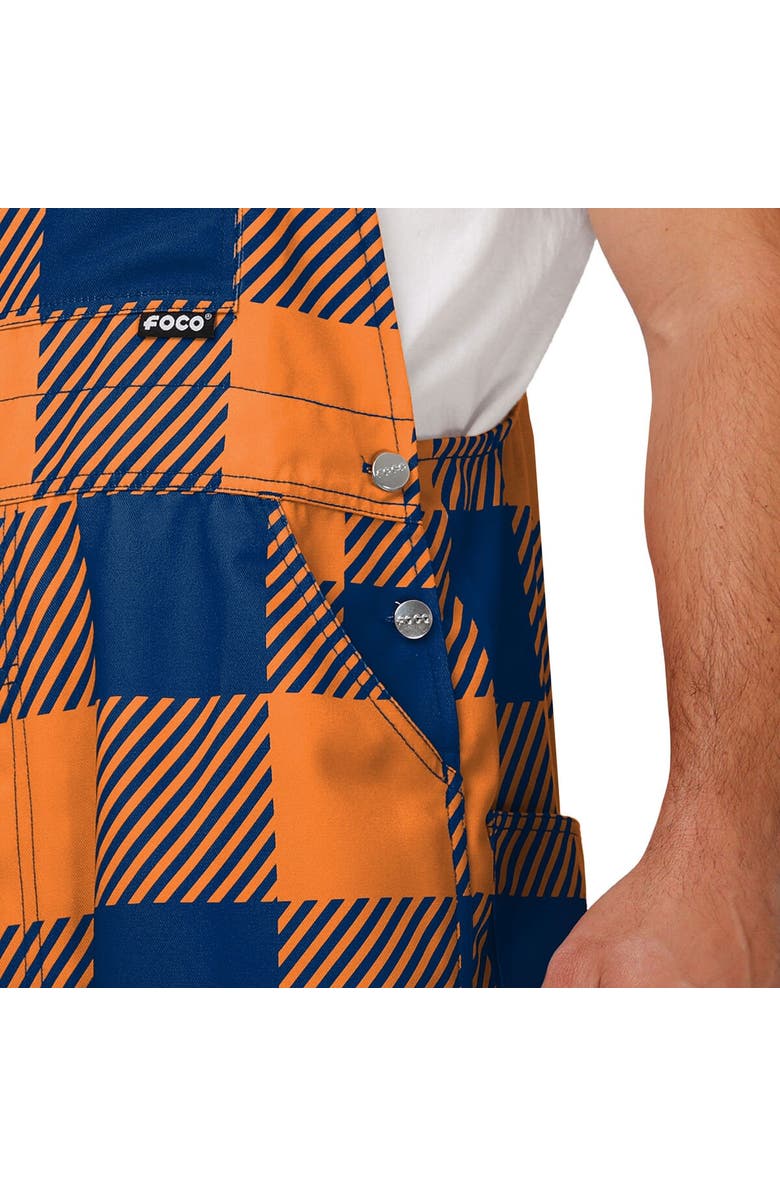 FOCO Men's FOCO  Navy Denver Broncos Big Logo Plaid Overalls, Alternate, color, 