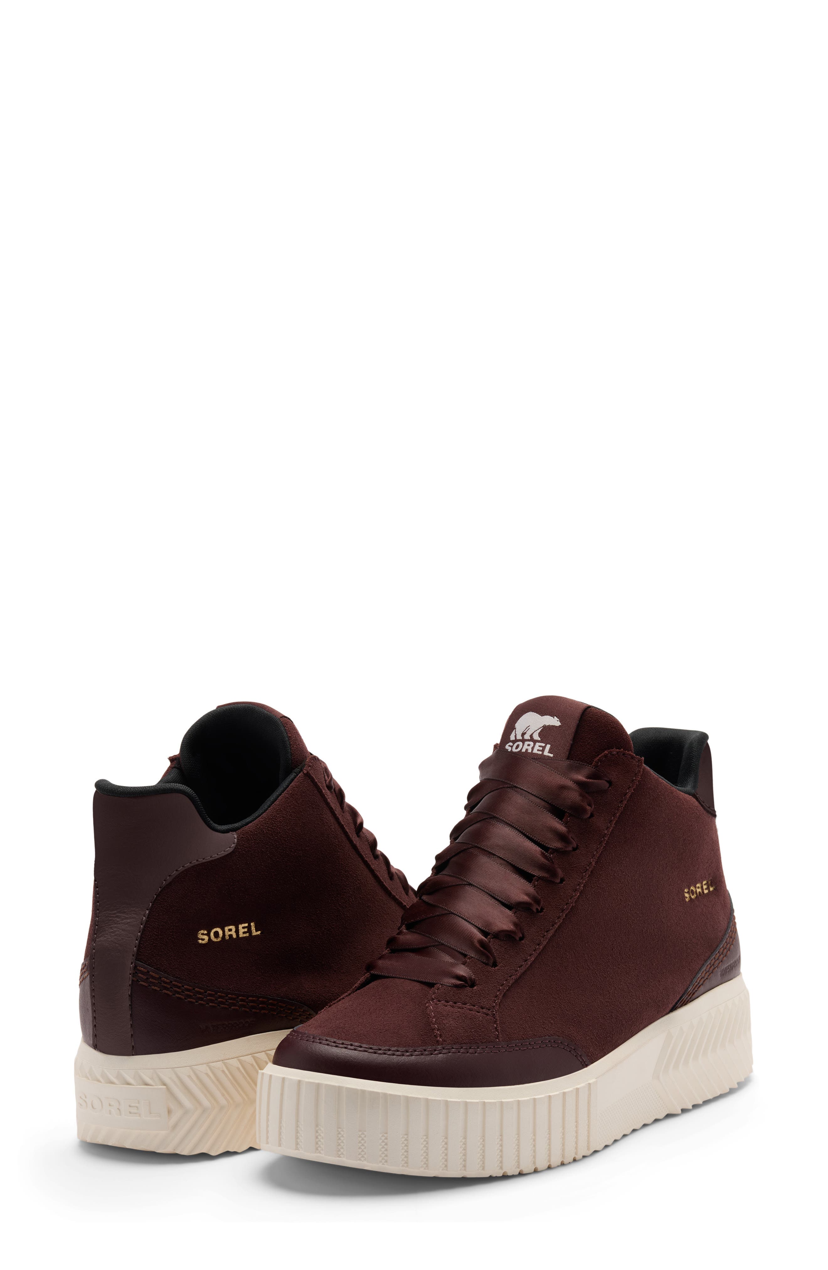 Ona Ave Waterproof Zip Mid Leather Sneaker, Alternate, color, RED LODGE/ SNOW