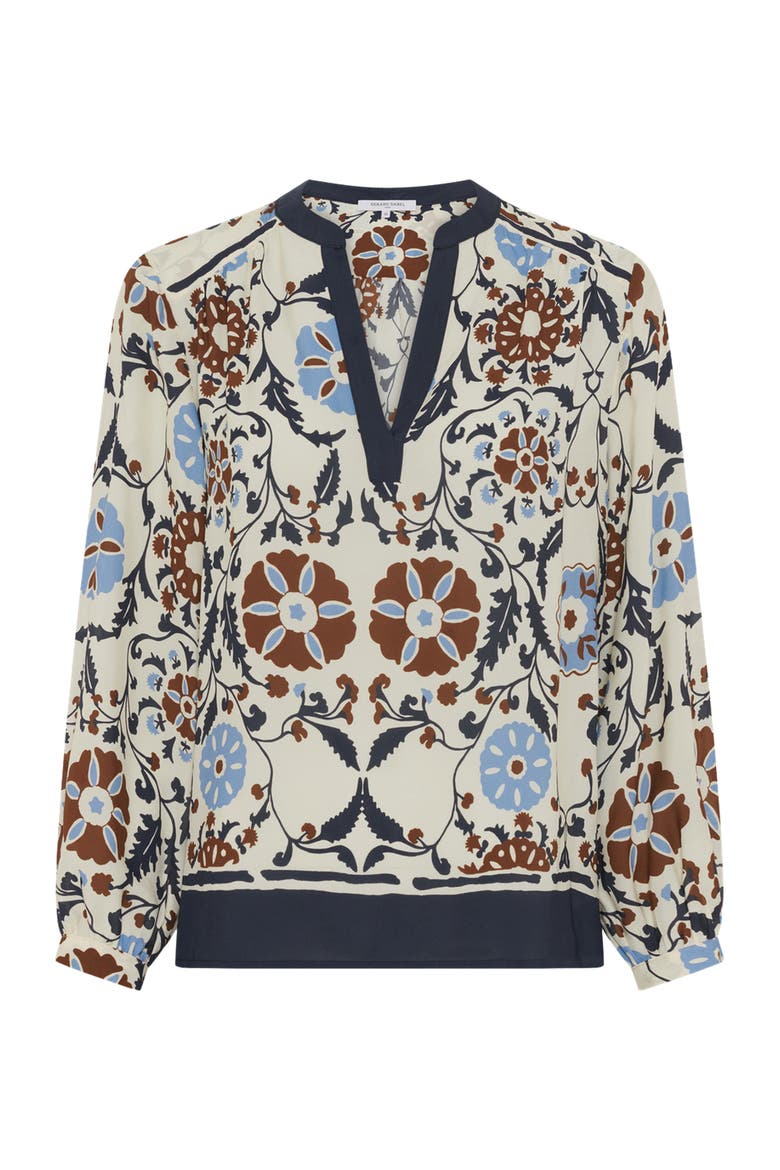 Crystelle Printed Blouse, Alternate, color, Ecru