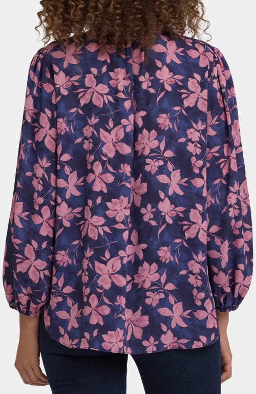 Nydj Print Puff Shoulder Top In Purple