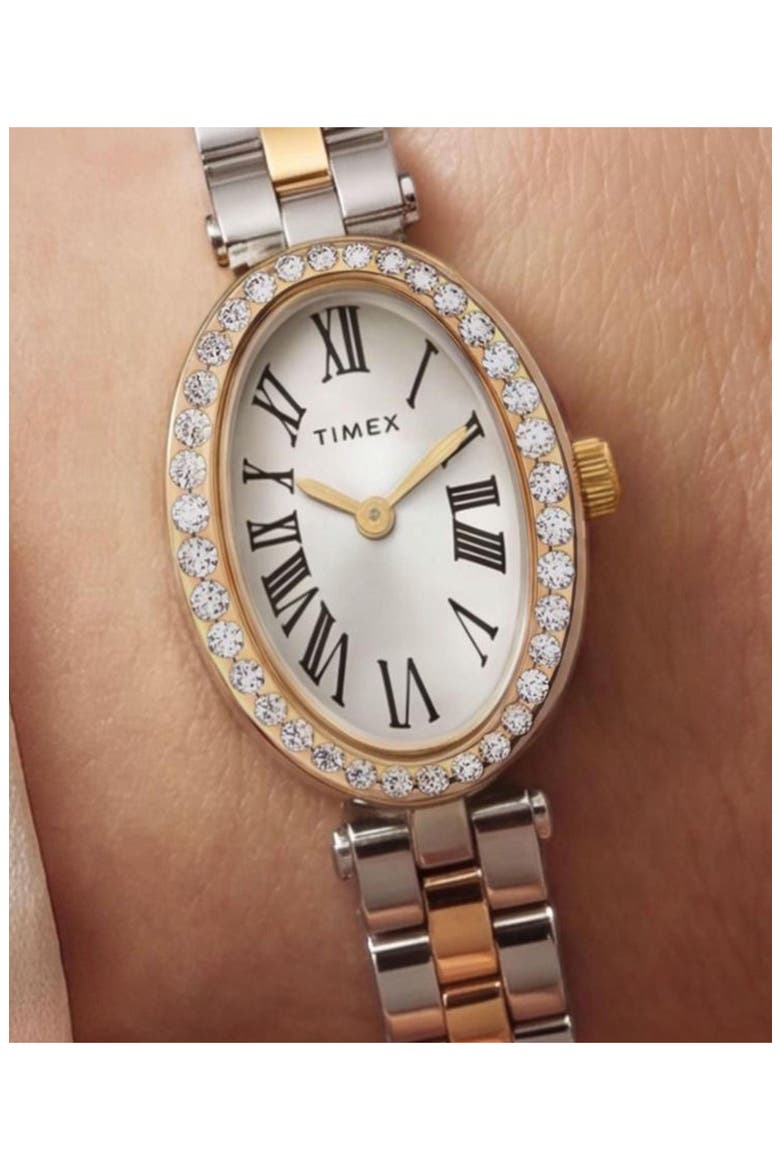 Cavatina Crystal Bezel Bracelet Watch, Alternate, color, SILVER