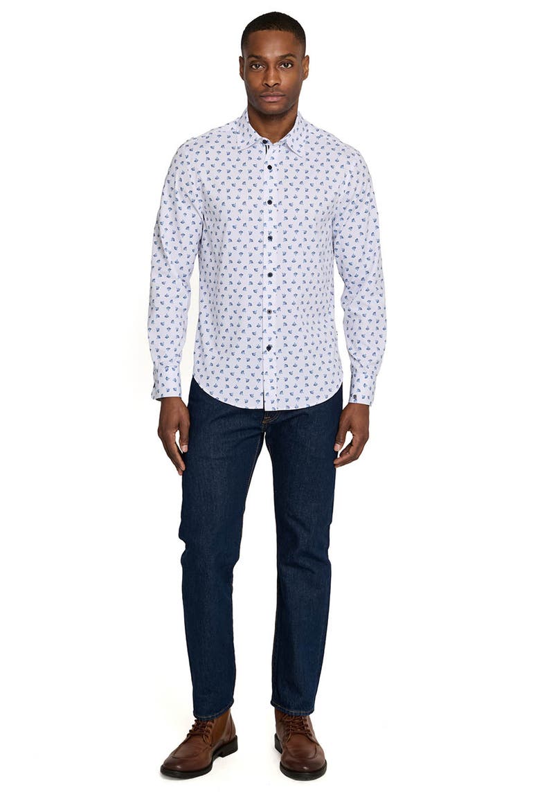 Whyte Spring Long Sleeve Performance Shirt, Alternate, color, WHITE/BLUE