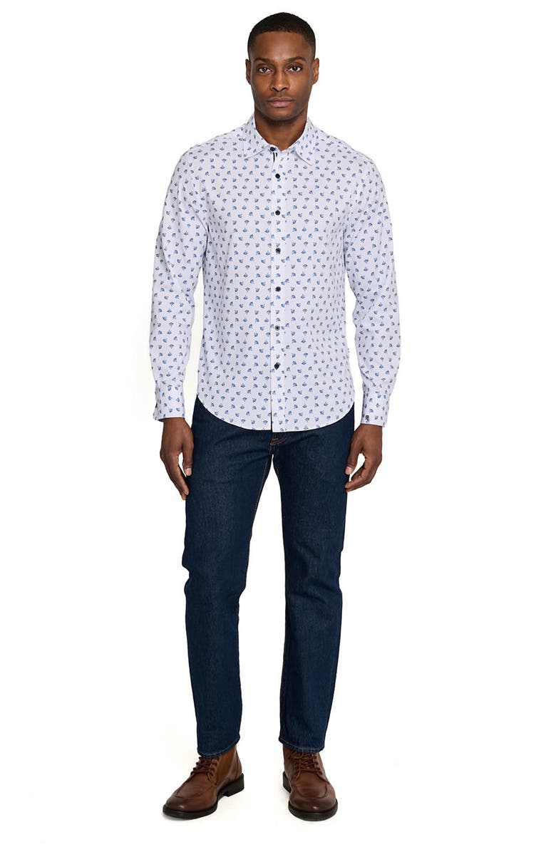 Brooklyn Brigade Whyte Spring Long Sleeve Performance Shirt, Alternate, color, White/Blue