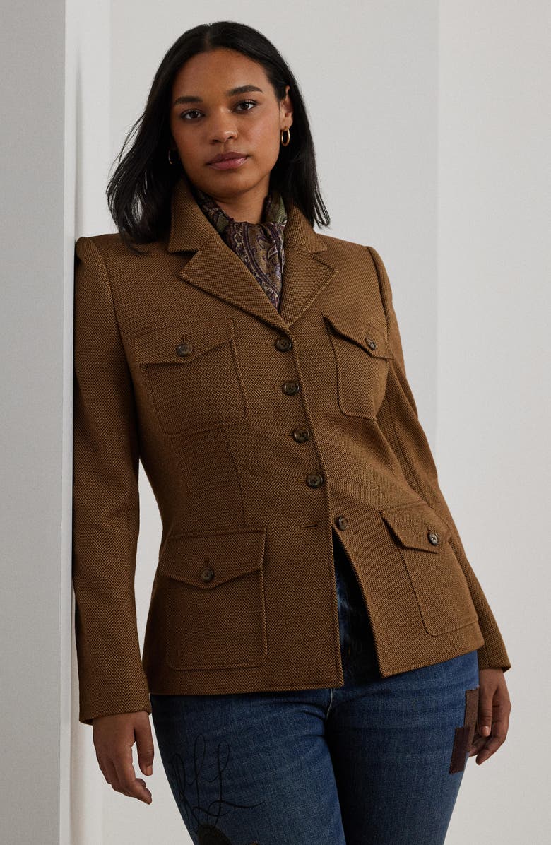 Lauren Ralph Lauren Tailored Twill Jacket, Alternate, color,