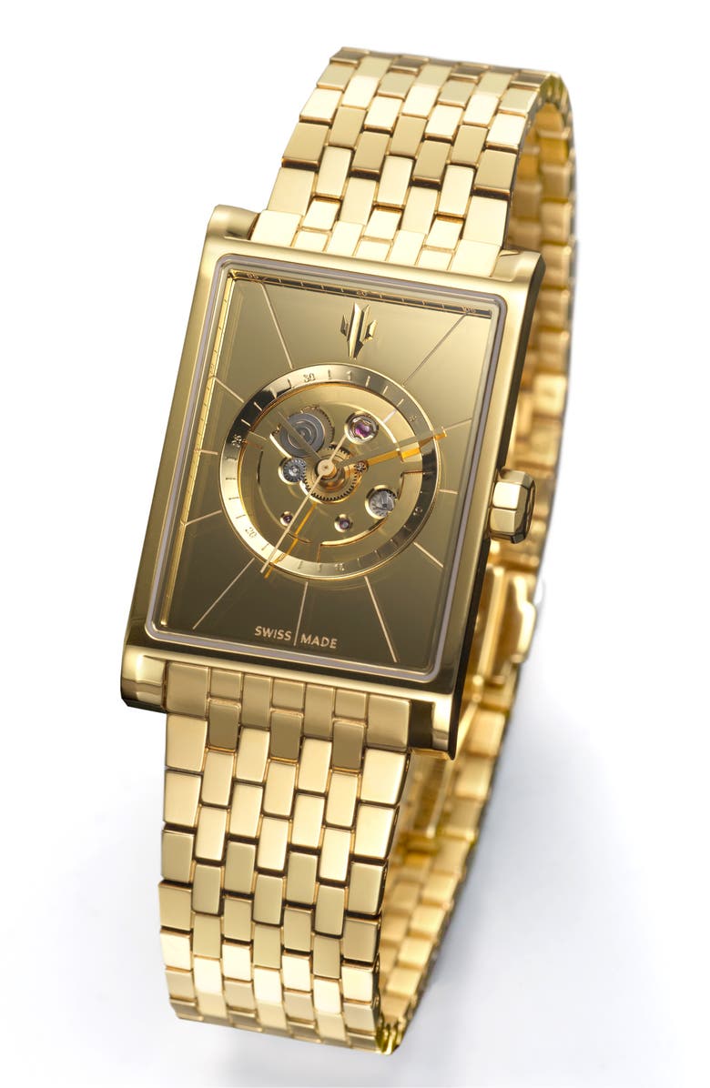VIEREN Gold Mirror Swiss Automatic Watch, Alternate, color, Gold