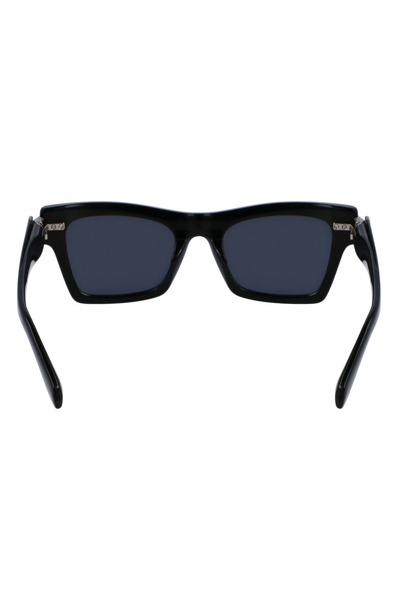 FERRAGAMO Prisma 52mm Rectangular Sunglasses, Alternate, color, Black