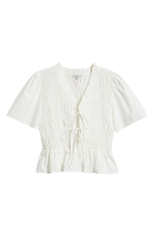 Rails Portia Smocked Ruffle Cotton Blend Crop Top