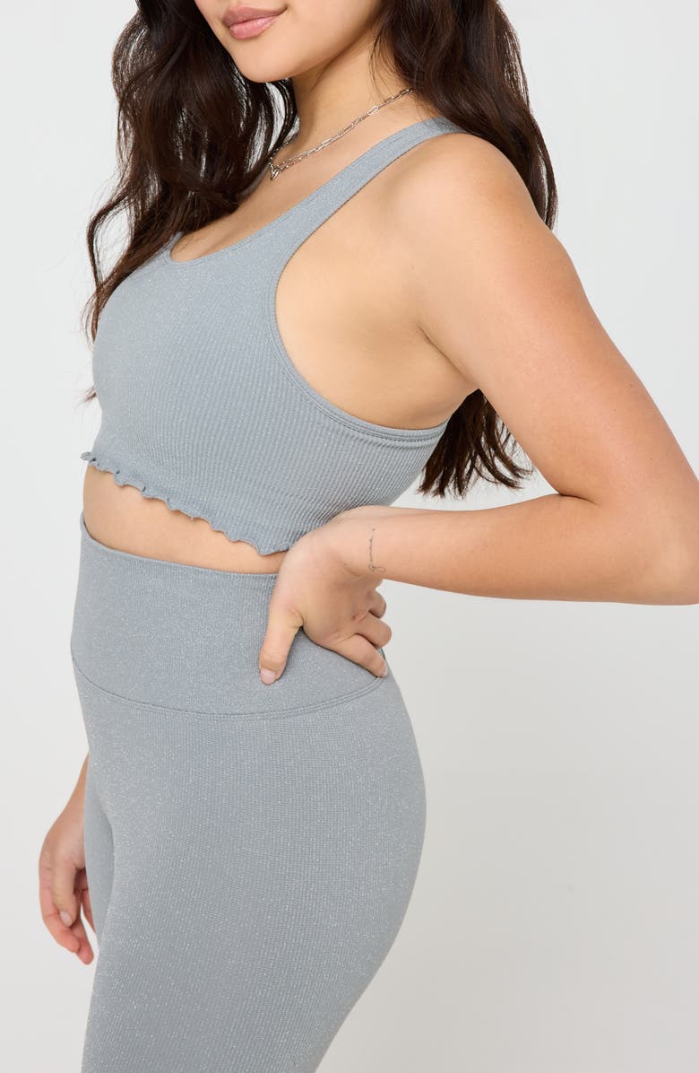 Spiritual Gangster Amor Shimmer Crop Tank, Alternate, color, Silver