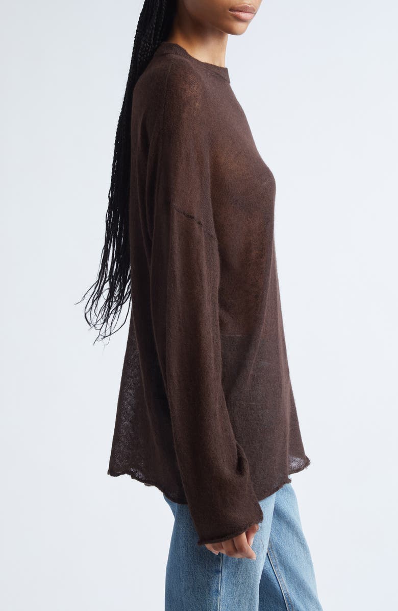 Haikure Marwa Cutout Alpaca Blend Rib Sweater, Alternate, color, Ebony