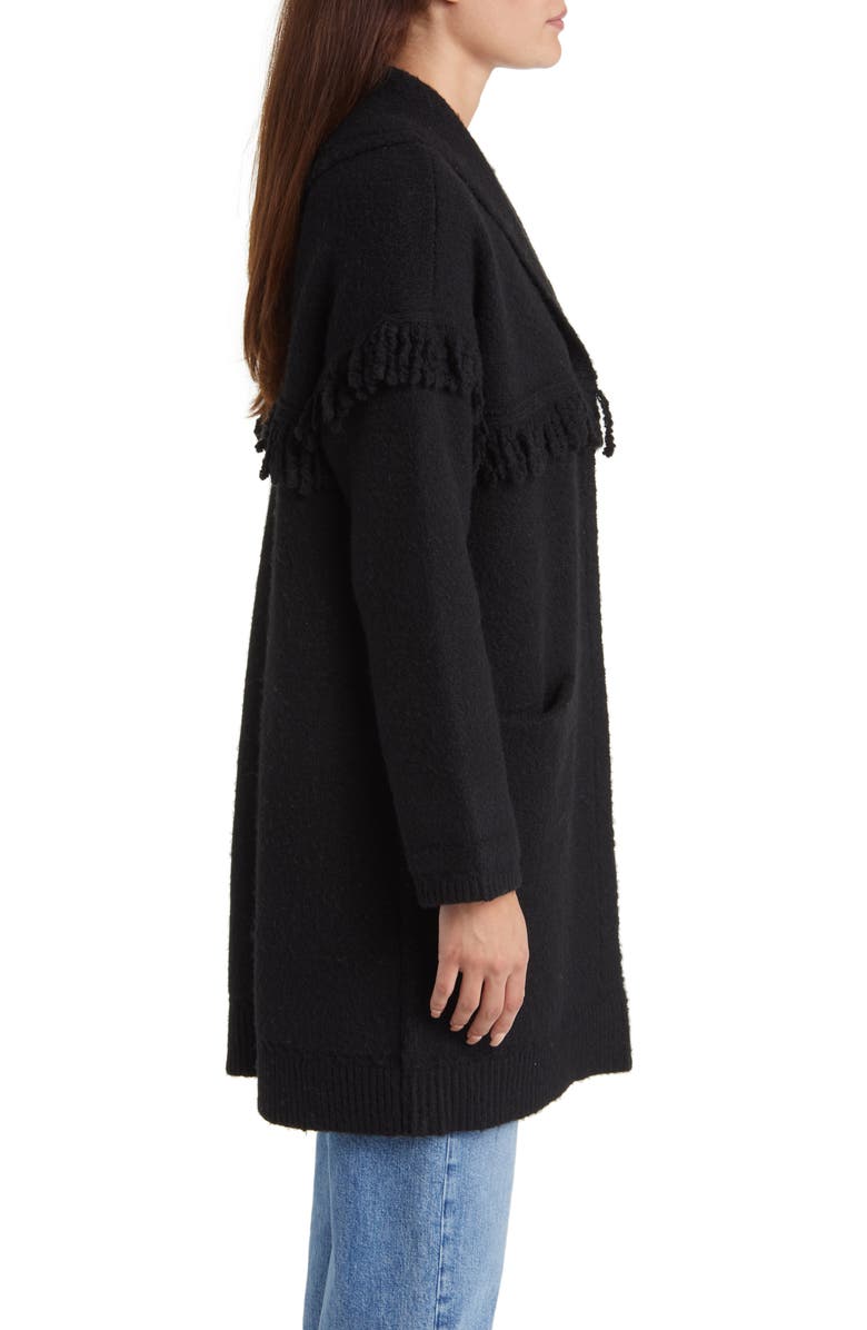 Wit & Wisdom Fringe Yoke Cardigan, Alternate, color, Black