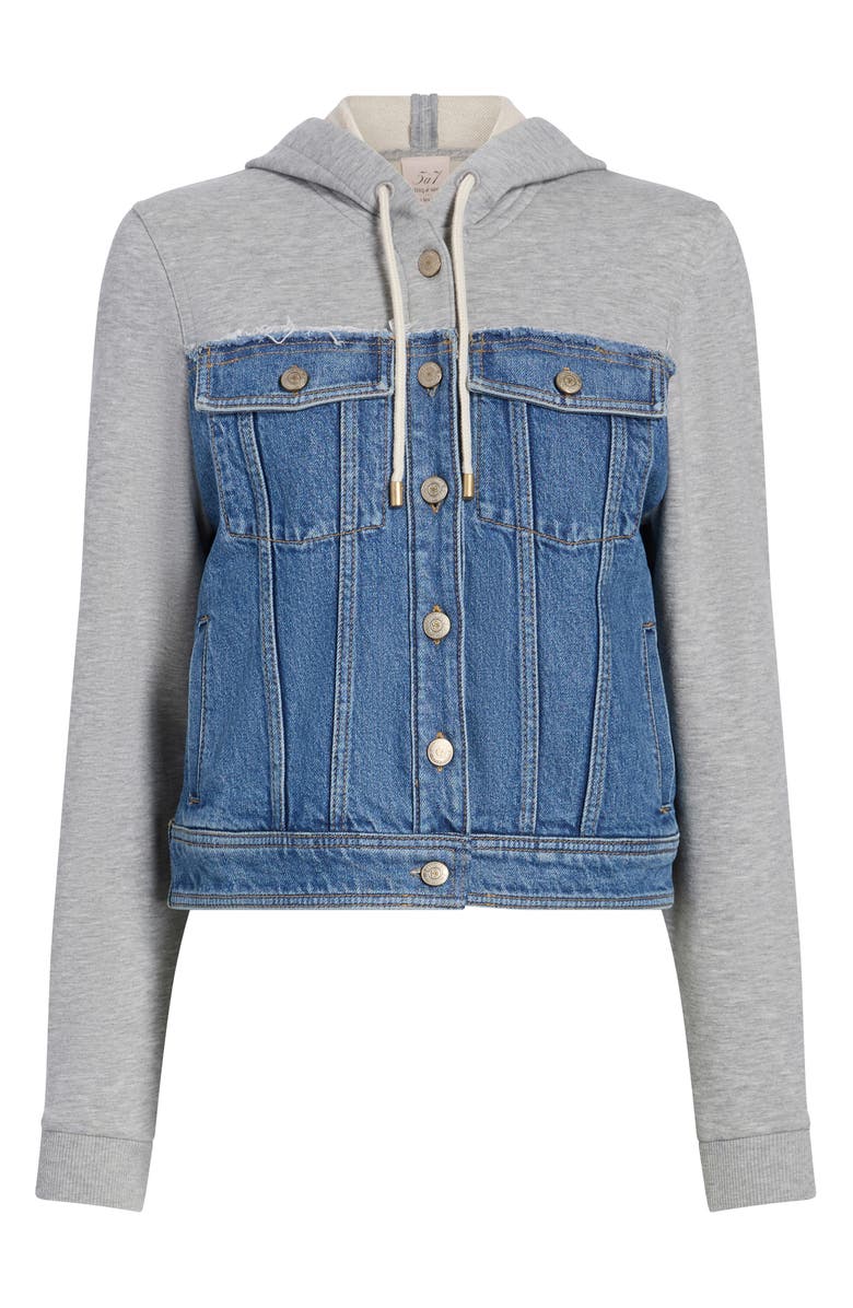 Cinq à Sept Sutton Denim Mixed Media Jacket, Alternate, color, Horizon/ Heather Grey