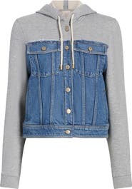 Cinq à Sept Sutton Denim Mixed Media Jacket