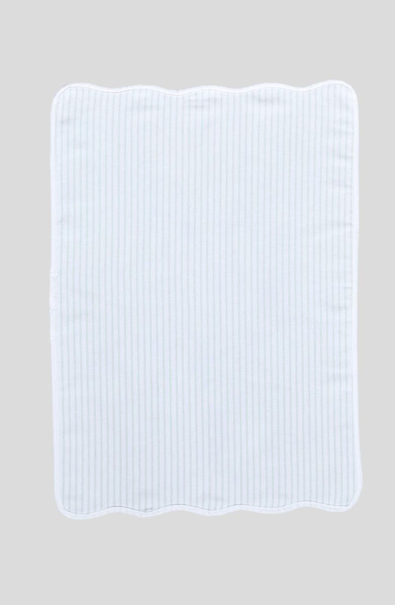 WEEZIE Set of 2 Scalloped Kitchen Towels, Alternate, color, Green Stripe