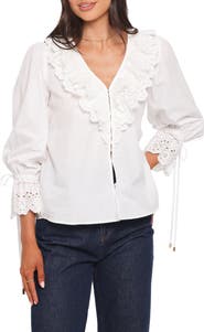 Petal & Pup Aelwen Eyelet Trim Cotton Top