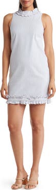 Eliza J Stripe Ruffle Sleeveless Sheath Dress