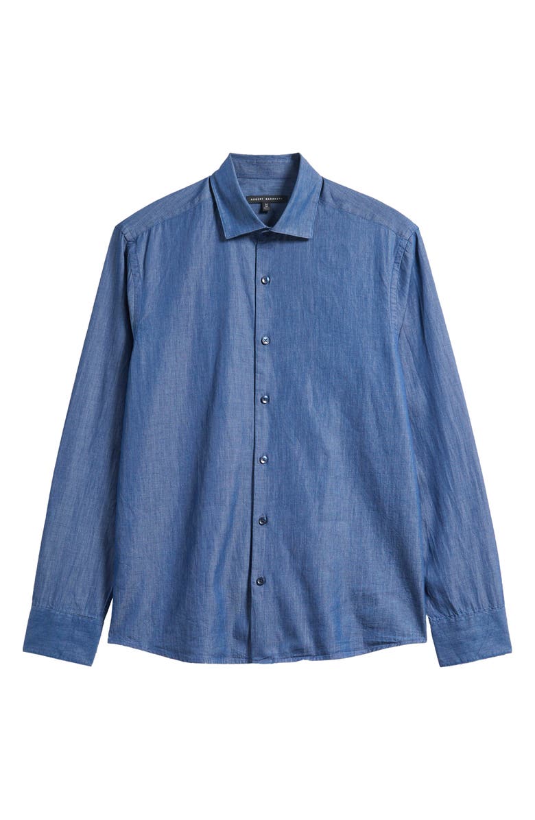 Robert Barakett Grantley Long Sleeve Denim Button-Up Shirt, Alternate, color, Navy