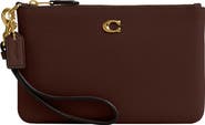 COACH Small Polished Pebbled Leather Wristlet