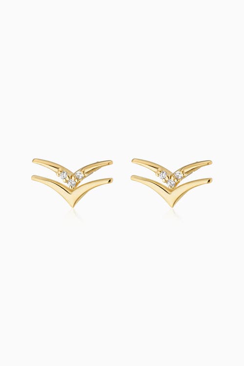 Oradina 14k Yellow Gold Fly High Studs In Gold