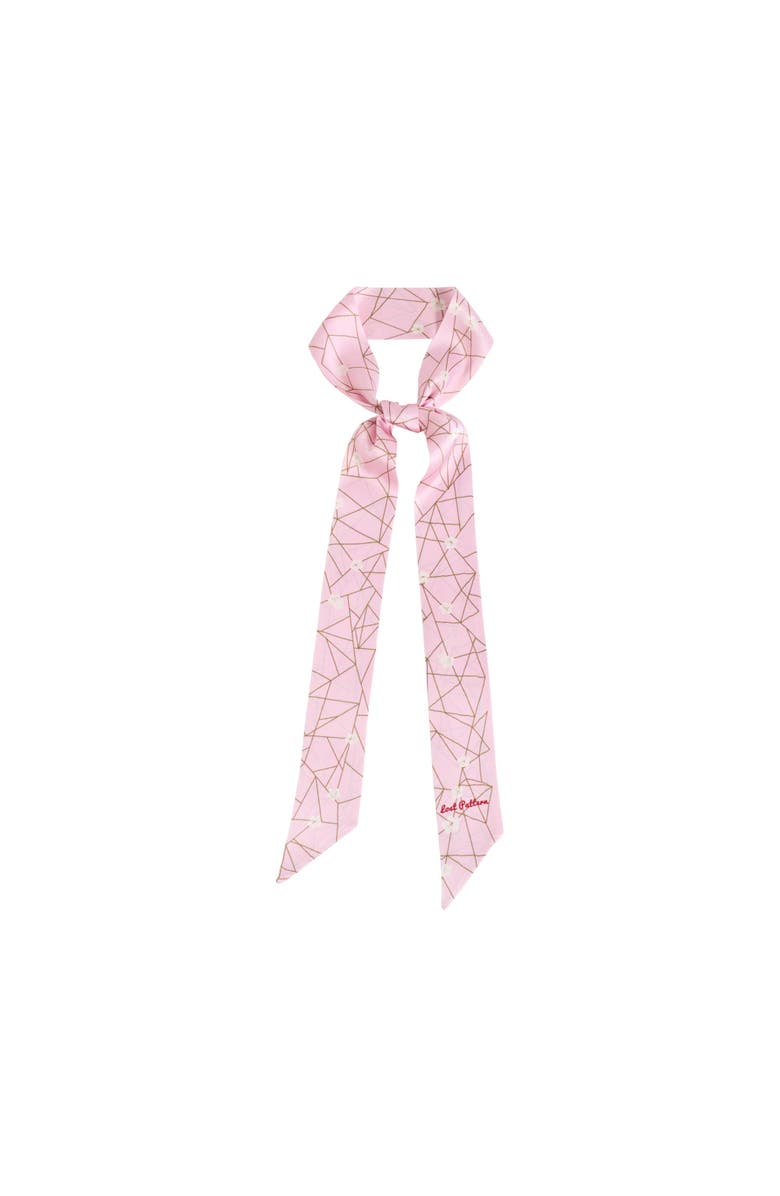 Lost Pattern Almond Blossom Skinny Scarf, Main, color, Peach