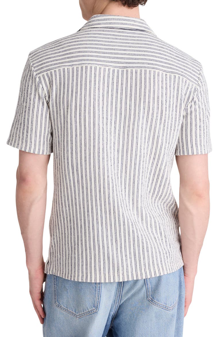 The Camp Shirt in Seaport Terry, Alternate, color, STRIPE PETROL NAVY