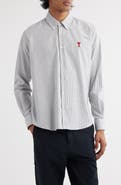 SALE【AMI】ミニシャツドレス an/アン】ビジューボタン 袖あり 肩あき ビジューショルダー
