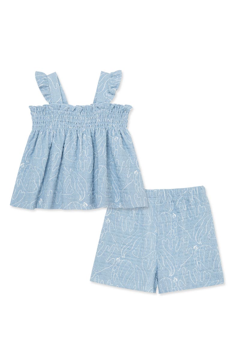FOCUS Seaside Babydoll Tunic & Shorts Set, Alternate, color, Blue