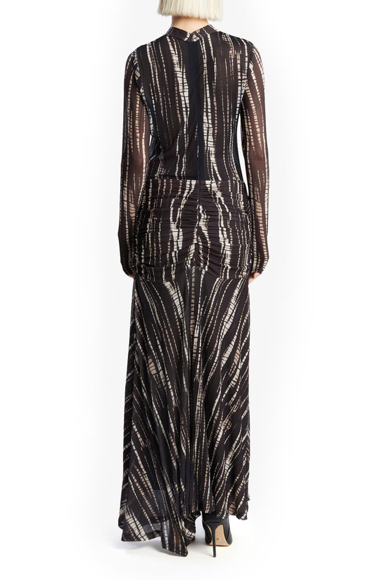 Lea Long Sleeve Mesh Dress, Alternate, color, BLACK/ BROWN