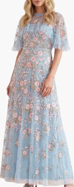 Needle & Thread Eden Rose Cape Ankle Gown