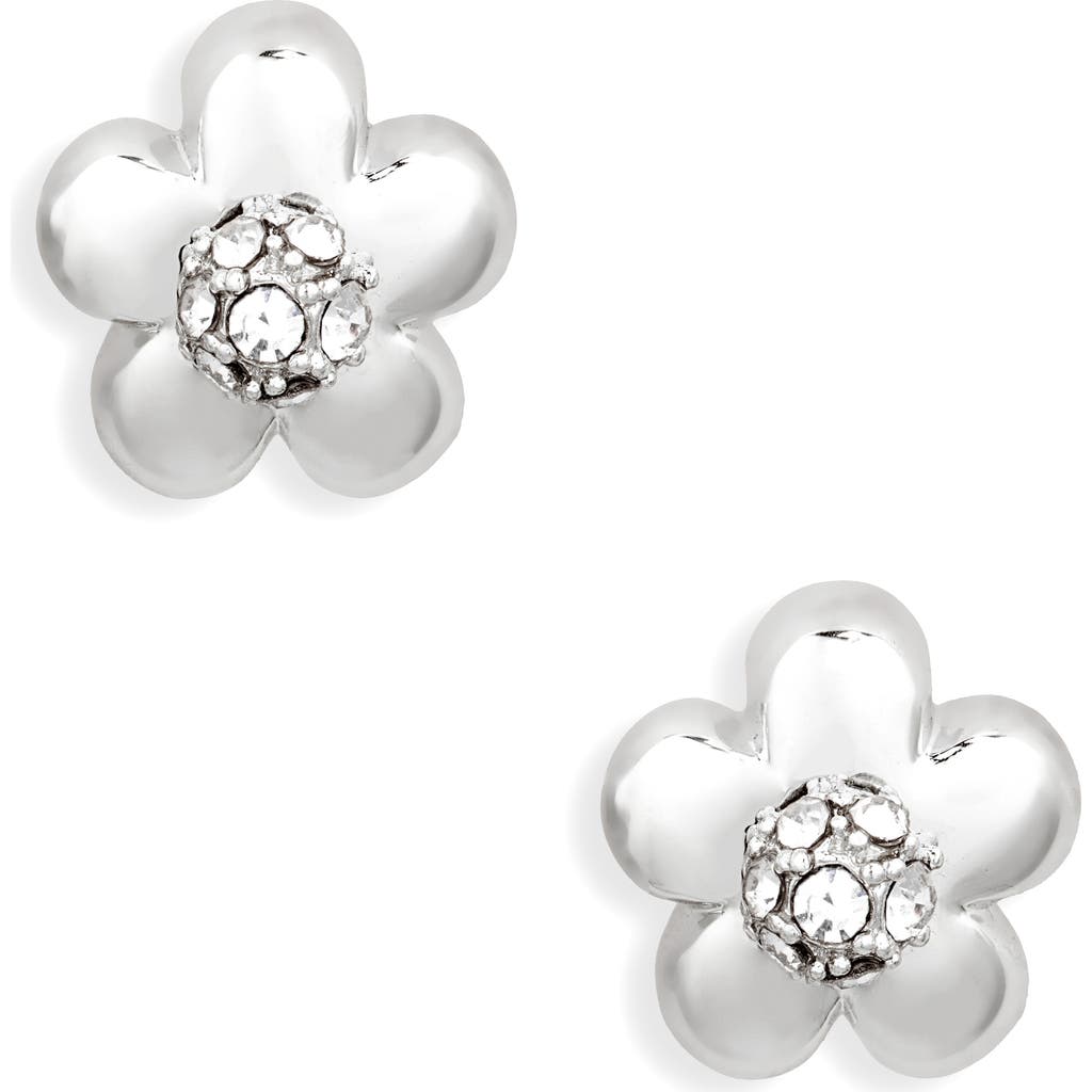 Marc Jacobs Small Daisy Stud Earrings In Silver/crystal
