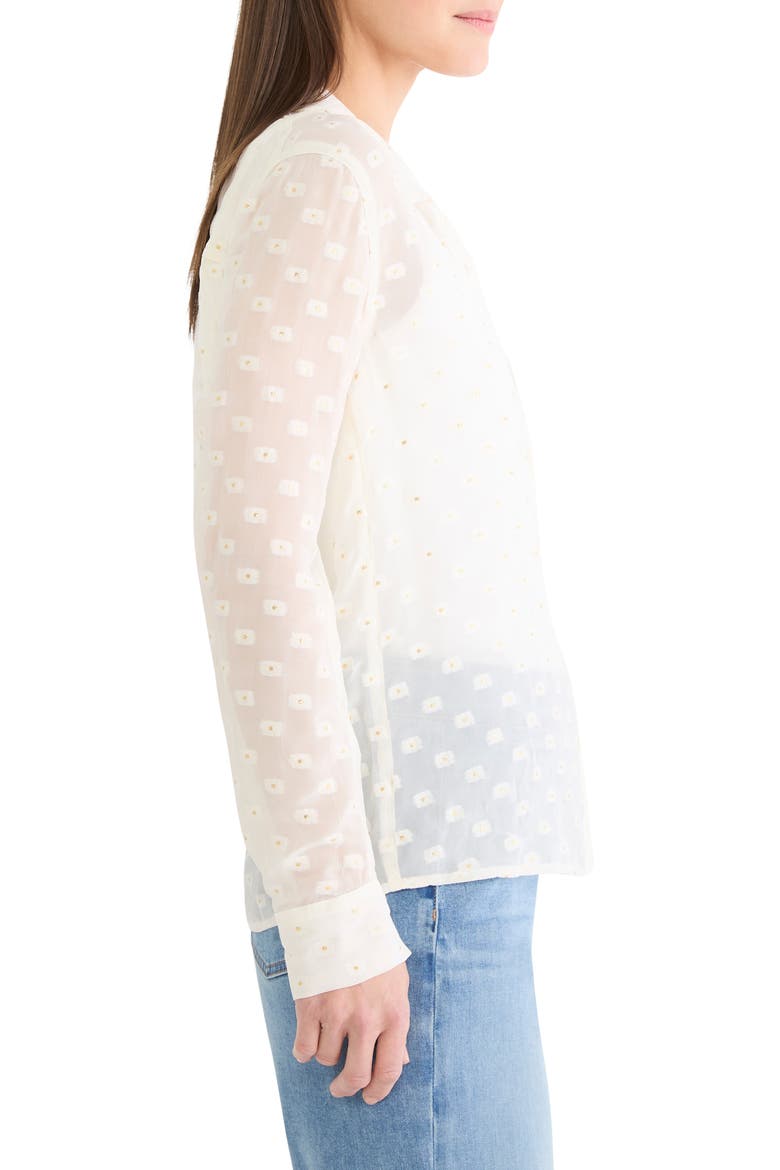 Aura Metallic Swiss Dot Button-Up Top, Alternate, color, WHITE MULTI