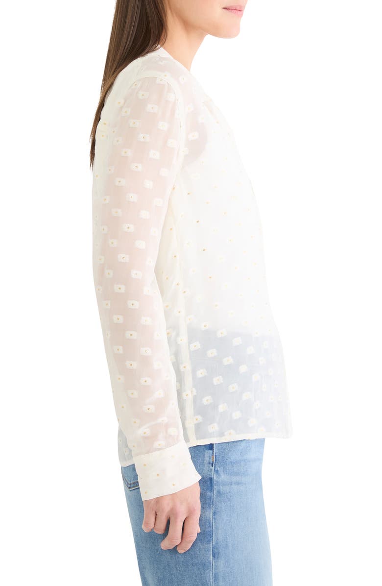 NIC+ZOE Aura Metallic Swiss Dot Button-Up Top, Alternate, color, White Multi