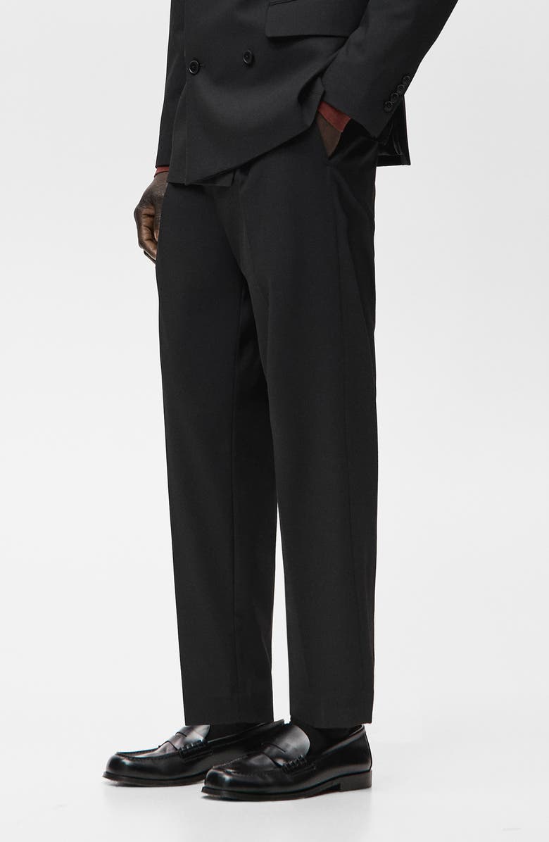MANGO Boston Regular Fit Suit Pants, Alternate, color, Black