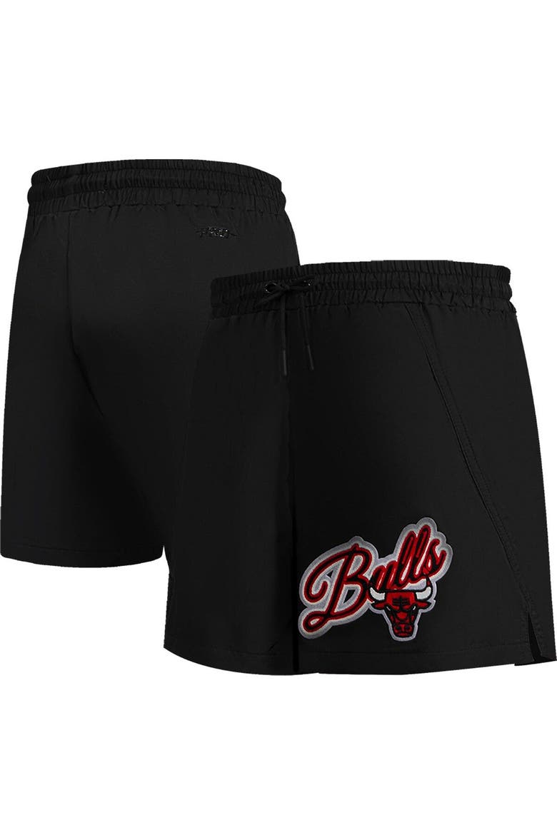 Women's Pro Standard  Black Chicago Bulls Script Woven Shorts, Main, color, Black