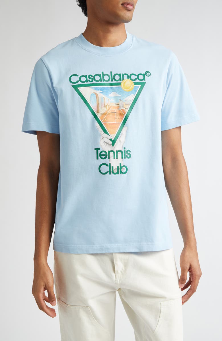 Casablanca Metaphysical Tennis Icon Organic Cotton Graphic T-Shirt, Main, color, 