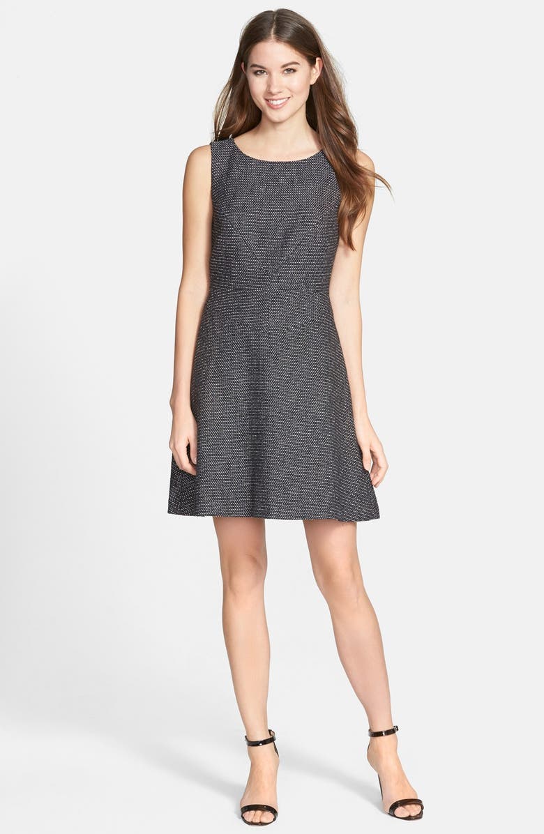 Halogen<sup>®</sup> Stripe Fit & Flare Dress, Main, color, 