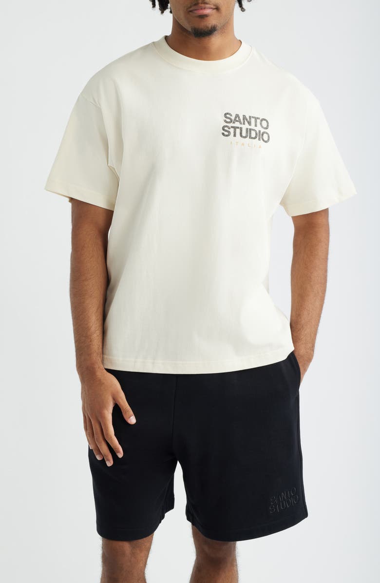 SANTO STUDIO Fear Eats Cotton T-Shirt, Main, color, Cream
