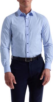 Bugatchi Julian Shaped Fit Abstract Stripe Stretch Cotton Button-Up Shirt