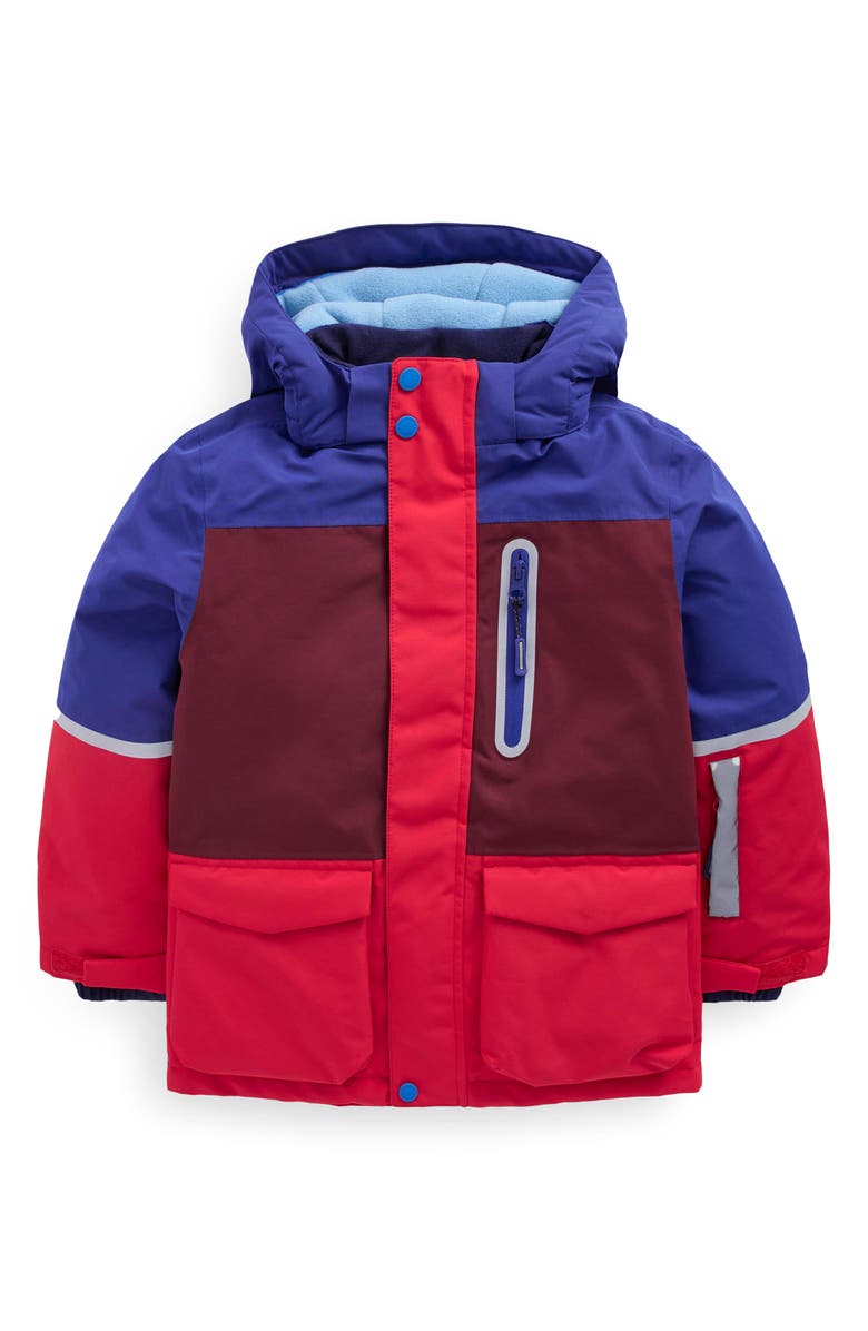 Boden Kids' 4-in-1 Waterproof Jacket, Main, color, Poppy Red Colourblock