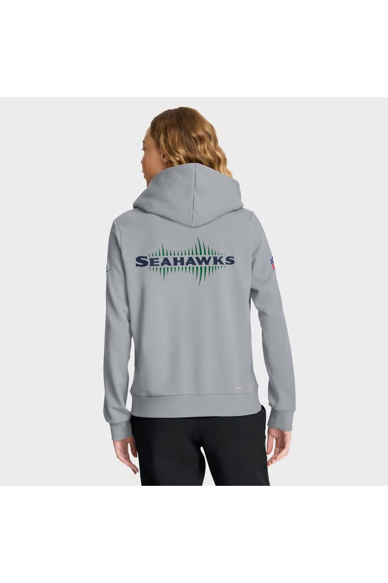 Women's Nike Wolf Gray Seattle Seahawks 2025 Rivalries Collection Standard Issue Sideline Dri-FIT Hoodie, Alternate, color, Gray