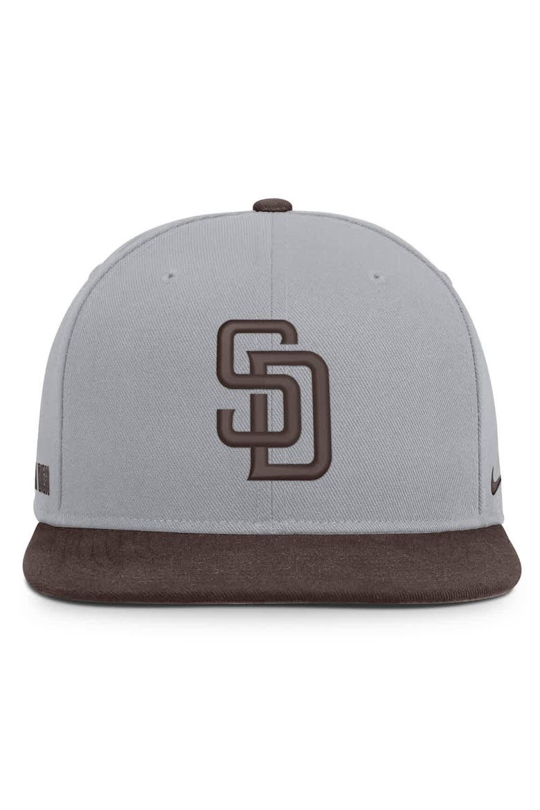 Men's Nike Gray/Brown San Diego Padres Primetime Pro Dri-FIT Snapback Hat, Alternate, color, Gray