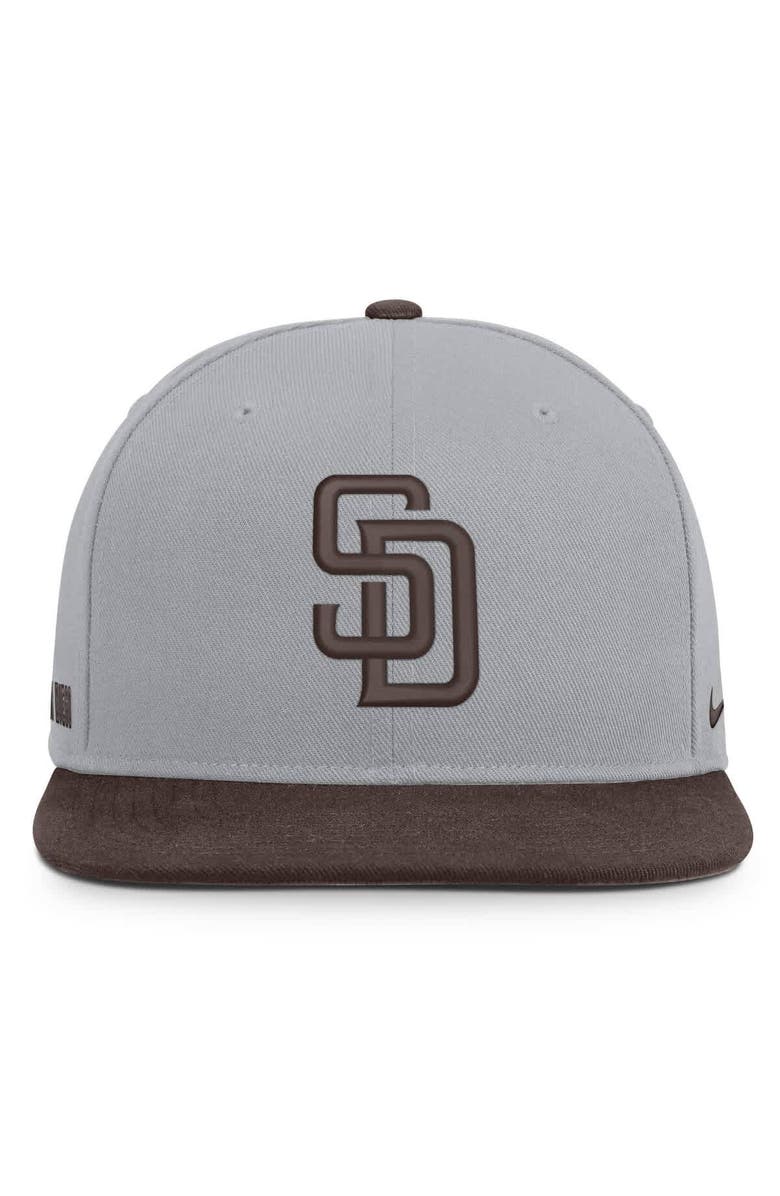 Nike Men's Nike Gray/Brown San Diego Padres Primetime Pro Dri-FIT Snapback Hat, Alternate, color, Gray