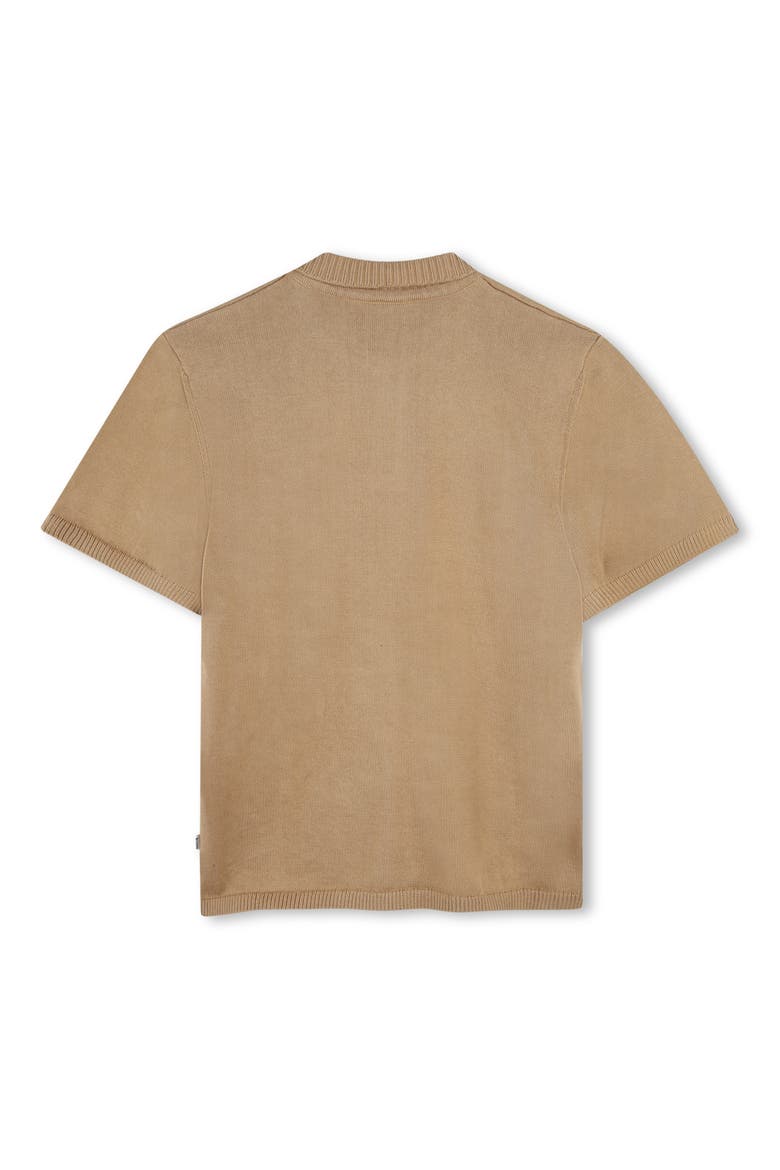 Kids' Rib Collar Cotton Polo Shirt, Alternate, color, COOKIE