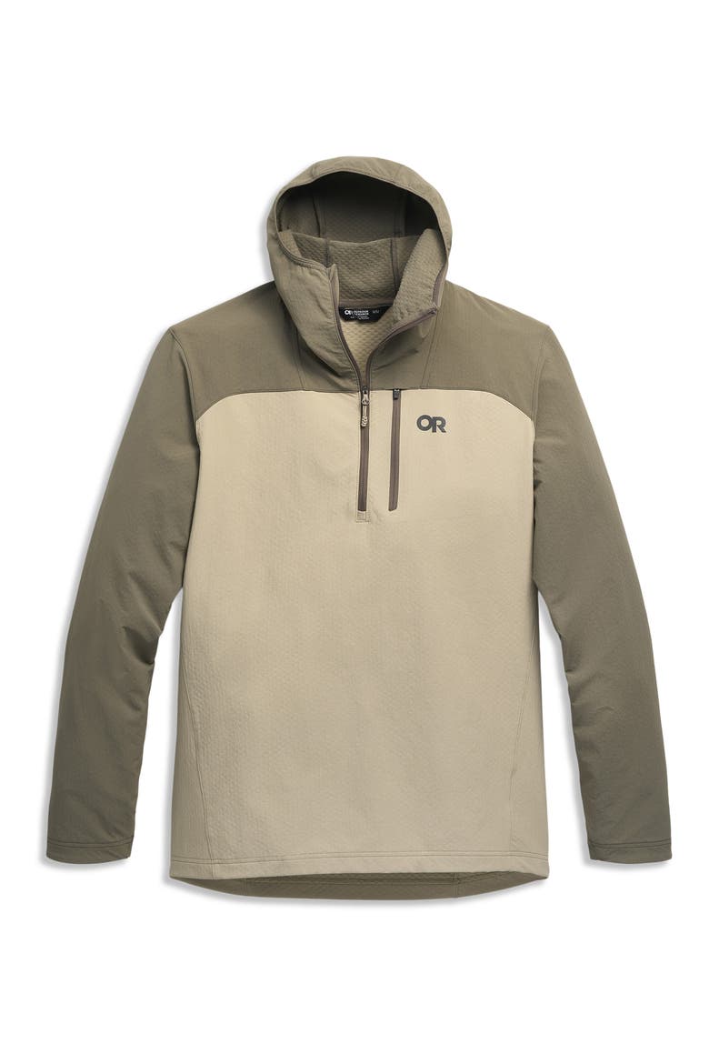Freewheel Mountain Bike Half Zip Hoodie, Alternate, color, PRO KHAKI/ GRAVEL