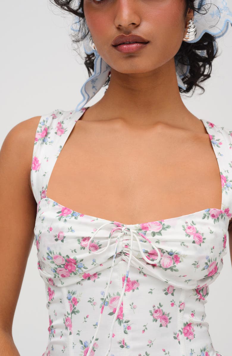 For Love & Lemons August Floral Minidress, Alternate, color, White