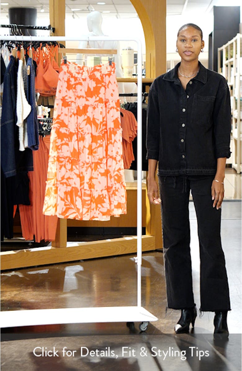 Floral Tiered Smocked Waist Maxi Skirt, sales video thumbnail