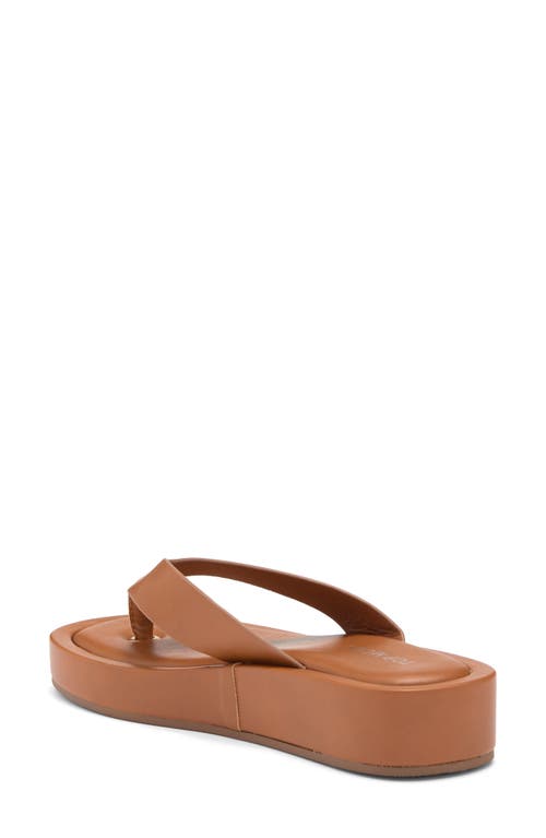 Top Guy Shoes Raya Platform Flip Flop In Tan Pu