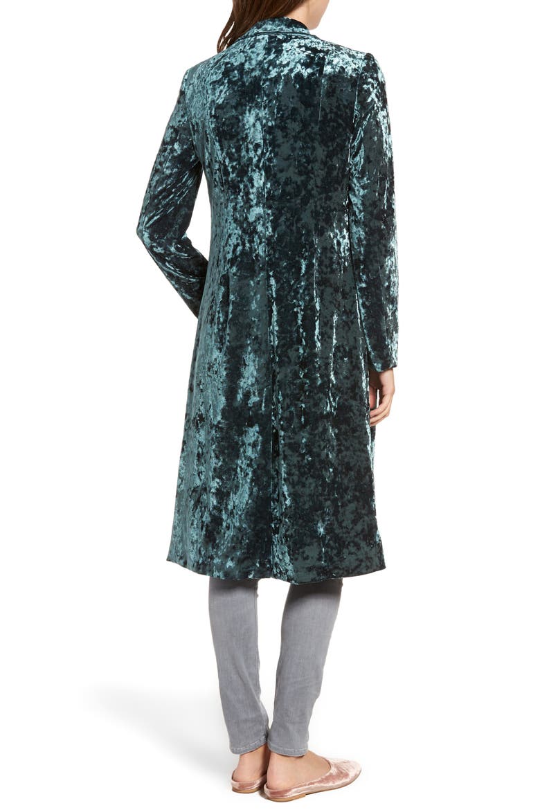 Long Velour Jacket, Alternate, color, GREEN WOOD